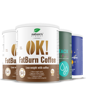 2x OK!FatBurn Coffee + Detox Aqua Attack + Golden Q10 paquet